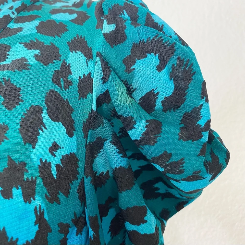DIANE VON FURSTENBERG Blue Leopard Gladys Top - Picture 4 of 7